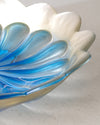 Centro de Mesa Concha Azul Irizado de Cristal Murano
