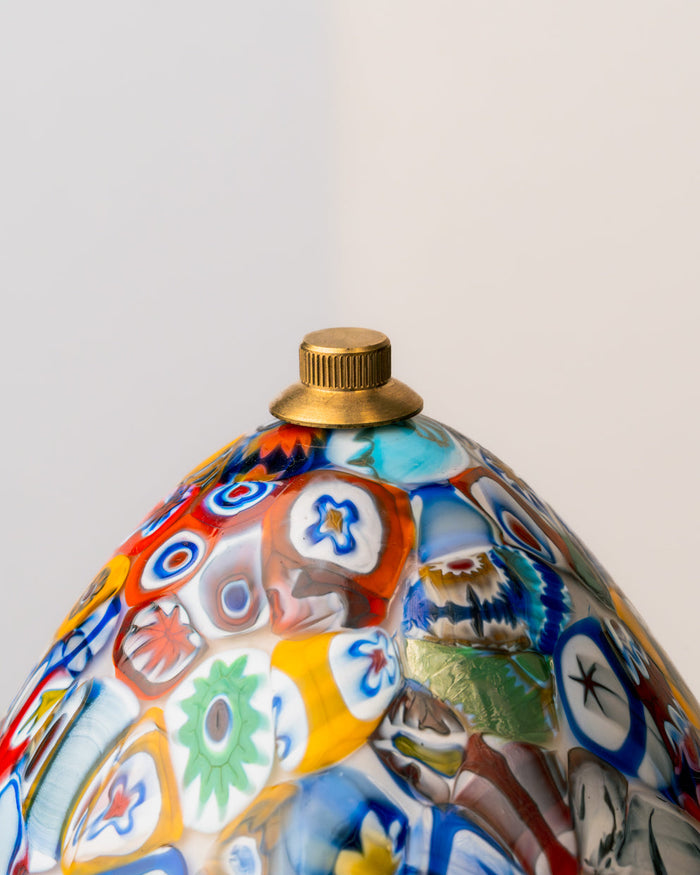 Lámpara de Mesa Millefiori en Cristal de Murano y Latón