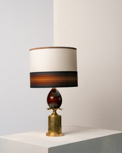 Pareja lámparas de mesa dorado y ambar