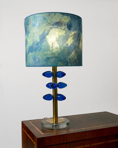 Pareja de lámparas con lágrimas de murano azules