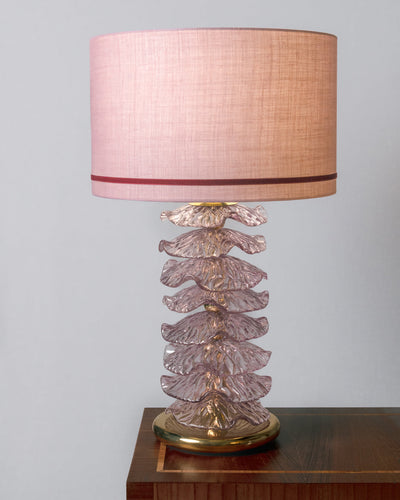 Pareja de Lámparas Murano Discos Ondulados Rosado