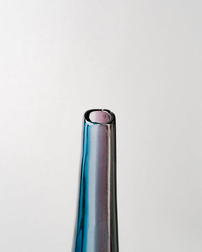 Jarrón Gota Azul y Morado Grande de Cristal de Murano