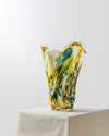 Jarrón Ondulado Multicolor de Cristal Murano