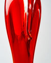 Jarrón Alto Rojo de Cristal Murano