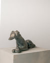 Escultura de Galgo Recostado Terracota con Pátina de Bronce