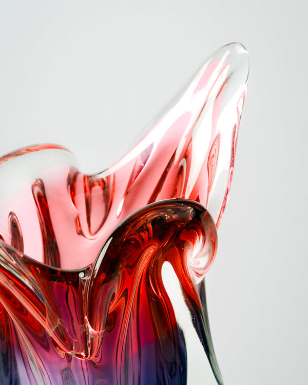 Jarrón Escultórico Tulipán Vidrio de Murano Sommerso