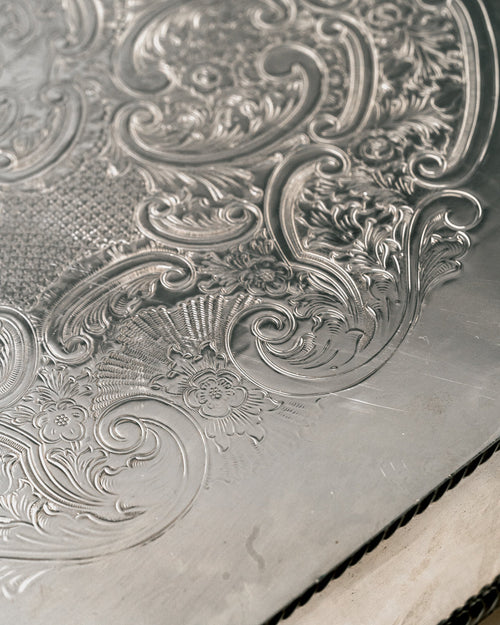 Base cuadrada de alpaca plateada