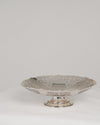 Frutero de Pedestal Orfebrería Plateada con Calado Geométrico