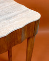 Consola Archy Italia con Cubierta de Mármol Travertino y Base de Madera de Fresno