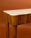 Consola Archy Italia con Cubierta de Mármol Travertino y Base de Madera de Fresno