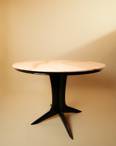 Mesa Italiana Redonda de Madera Lacada y Mármol