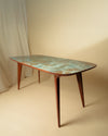 Mesa de Comedor Italiana con Cristal Marmolado