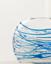 Jarrón esfera Pequeño con Rayas Azules de Cristal Murano