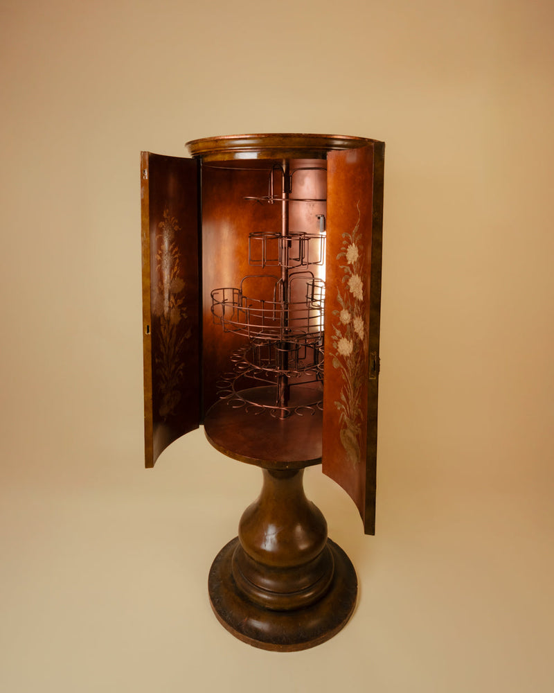 Mueble bar circular lacado Chinoiserie