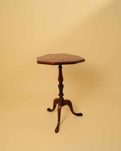Mesa Auxiliar Octogonal con Marquetería Geométrica