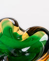Cenicero Curvado Verde Pequeño de Cristal Murano