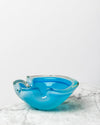Cenicero Ondulado Azul Pequeño de Cristal Murano