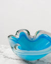 Cenicero Ondulado Azul Pequeño de Cristal Murano