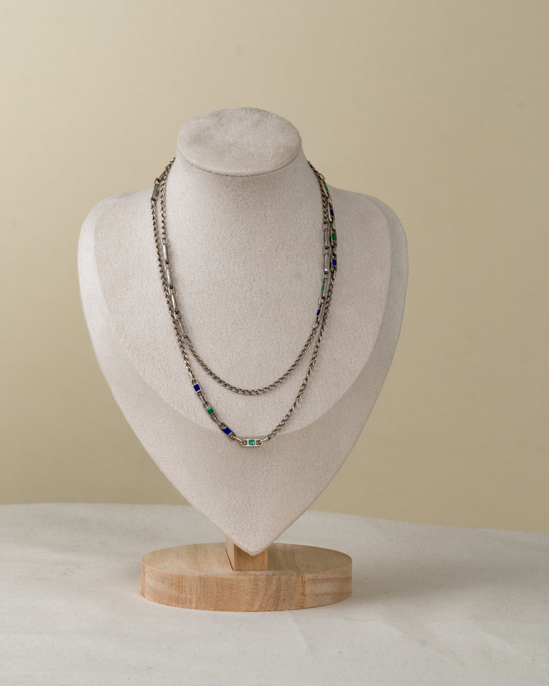 Collar de Estaciones en Plata con Esmaltes Geométricos