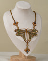 Collar Pechera "Libélula" Art Nouveau en Esmalte y Piedras
