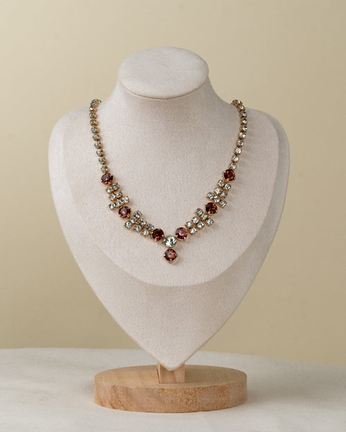 Collar bisoutería piedras moradas