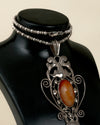 Collar Art Nouveau en Plata y Ámbar