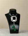 Collar "Arquitectura" Art Déco en Metal y Baquelita Verde