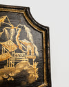 Pareja de Paneles Lacados en Negro Lacado Chinoiserie