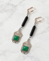 Pendientes Art Déco de Ónix Negro y Jade