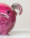 Escultura Cerdito Pop en Cristal de Murano Fucsia