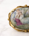Broche Victoriano "Escena Galante" en Porcelana y laton