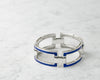 Brazalete Articulado en Plata y Esmalte Azul Cobalto