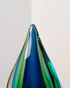 Escultura Gota Azul y Verde de Cristal de Murano