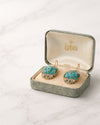 Pendientes Art Nouveau con Turquesas Naturales Talladas