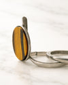 Brazalete de plata con piedra ojo de tigre años 60