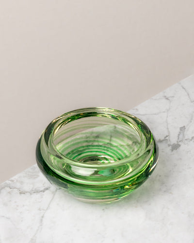Cenicero Redondo Pequeño Verde de Cristal Murano