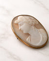 Broche camafeo en concha de rostro