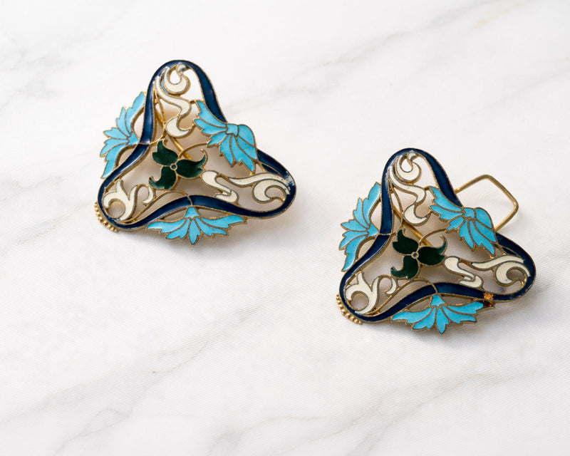 Hebilla Loto Modernista en Esmalte Cloisonné