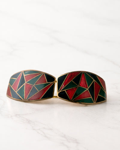 Hebilla "Geometría Pura" Art Déco en Esmalte Tricolor