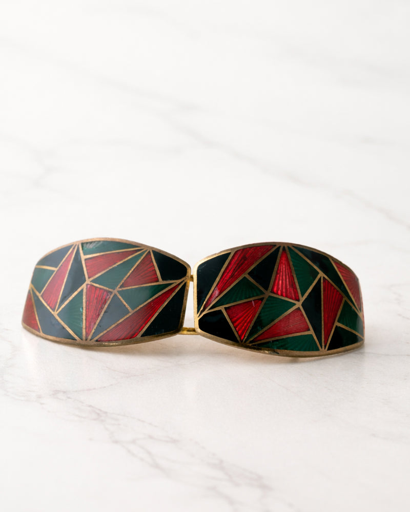 Hebilla "Geometría Pura" Art Déco en Esmalte Tricolor