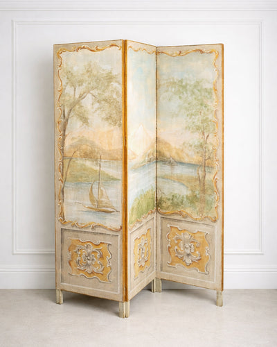 Biombo veneciano paisajístico con velero