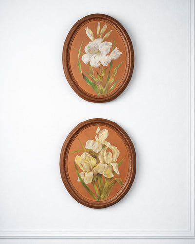 Paneles ovalados de barro floral