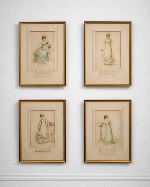 Juego de 4 Grabados de Moda Ackermann’s Repository (S. XIX)