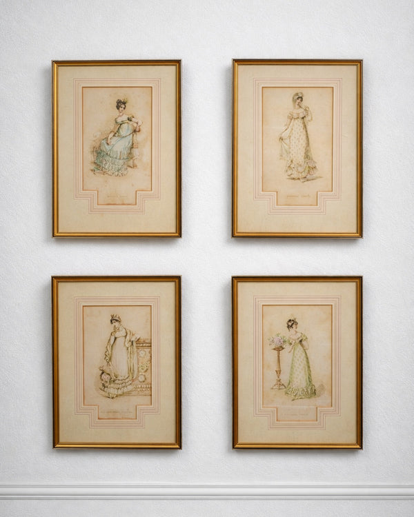 Juego de 4 Grabados de Moda Ackermann’s Repository (S. XIX)