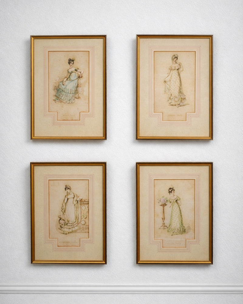 Juego de 4 Grabados de Moda Ackermann’s Repository (S. XIX)