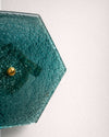 Aplique Hexagonal en Cristal de Murano Aguamarina