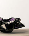 Cenicero Flor Cuadrado Negro de Cristal Murano