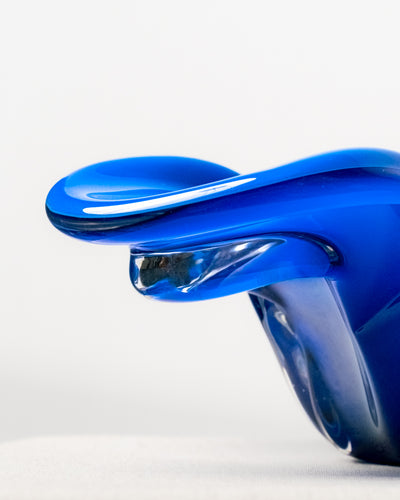 Cenicero Quattro Petali en Cristal de Murano Azul Cobalto