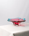 Cenicero de Alta Decoración en Cristal de Murano Rubí y Cobalto