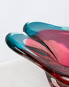 Cenicero de Alta Decoración en Cristal de Murano Rubí y Cobalto